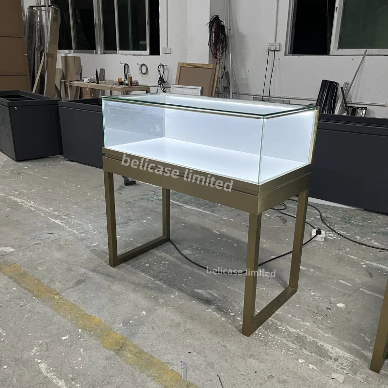 Benutzer definierte, High-End-Schmuck Display Edelstahl Vitrine für Juwelier geschäft benutzer definierte Schmuck Vitrine