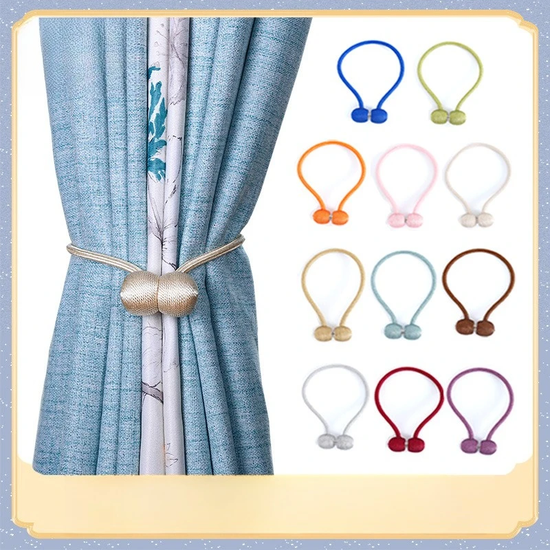 Creative No Drill Magnetic Curtain Clips Earphone Cable Ties Holder Accessories