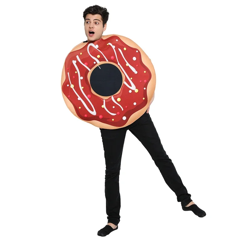 RT01 Adult Funny Chocolate Jam Donut Costume Halloween Food Cosplay Family Group Outfits Carnival Easter Purim Fancy Dress&Gf1