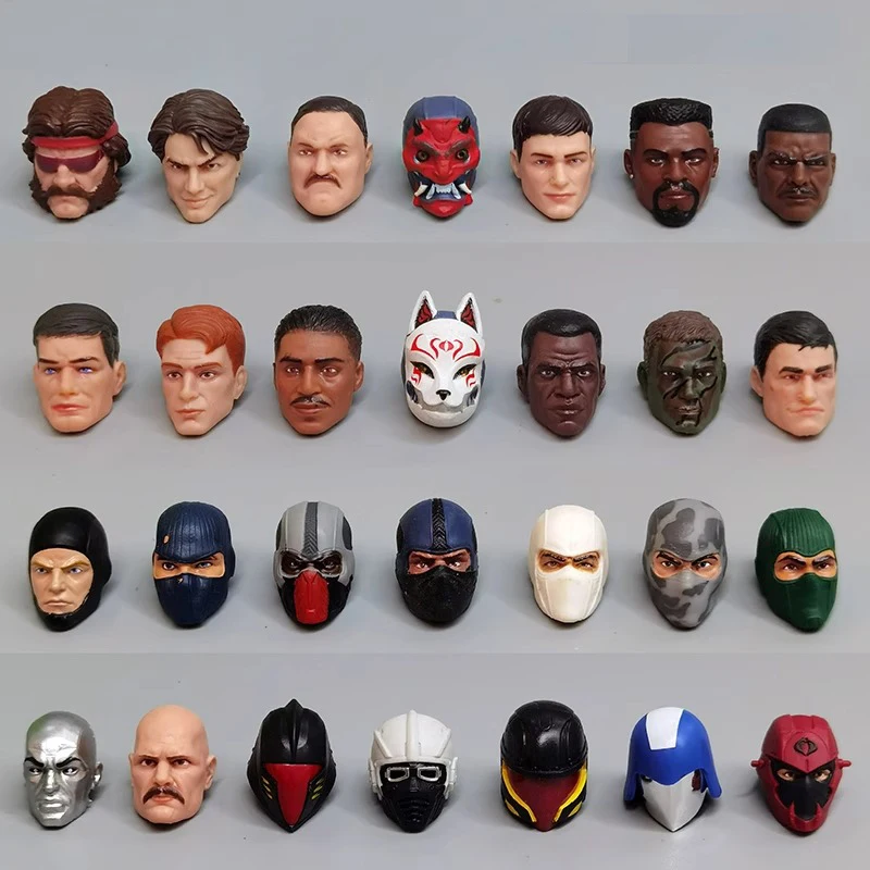 Cabeza para Cobra Trooper Figura de acción de la serie clasificada G.I.Joe de 6" - Cabeza suelta esculpida pieza de repuesto barata