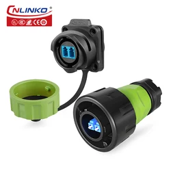 CNLINKO LC to LC Optical Fiber Connector IP68 Waterproof Single Mode Fiber Optic M24 Industrial Computer System Signal Connector