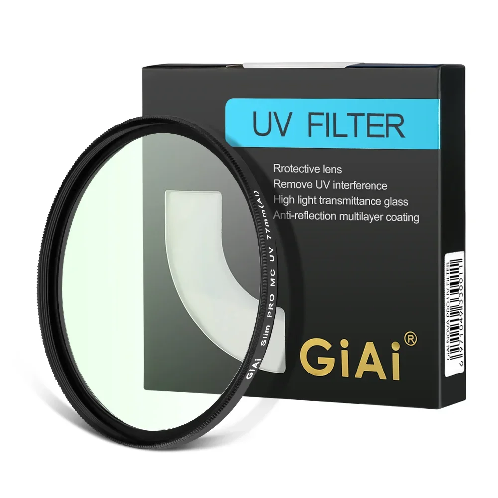 

GiAi UV Filter MC Ultra Slim HD Clear Camera Lens 43 46 49 52 58 62 67 72 77 82 86mm For Canon Nikon Sony