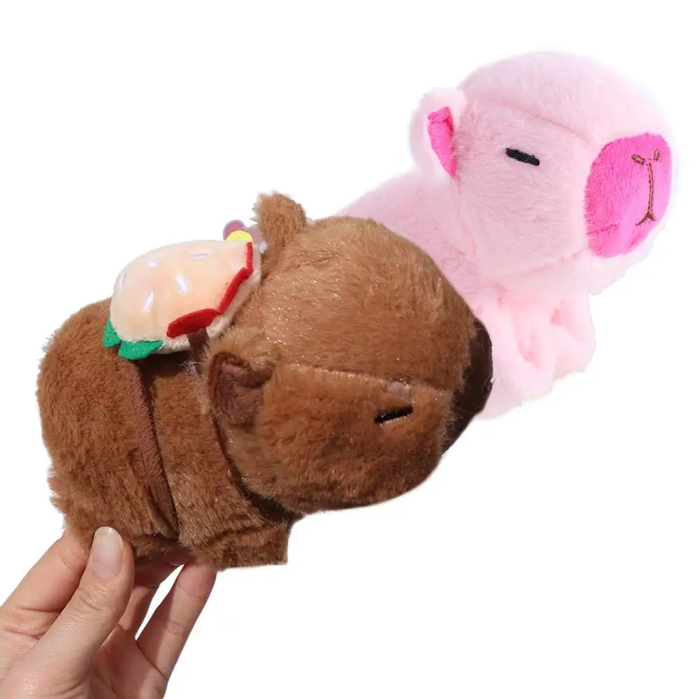 Capybara Rodent Slap Bracelet Series Pink Capybara Simulation Plush Doll Slap Bracelet Soft Wrist Style