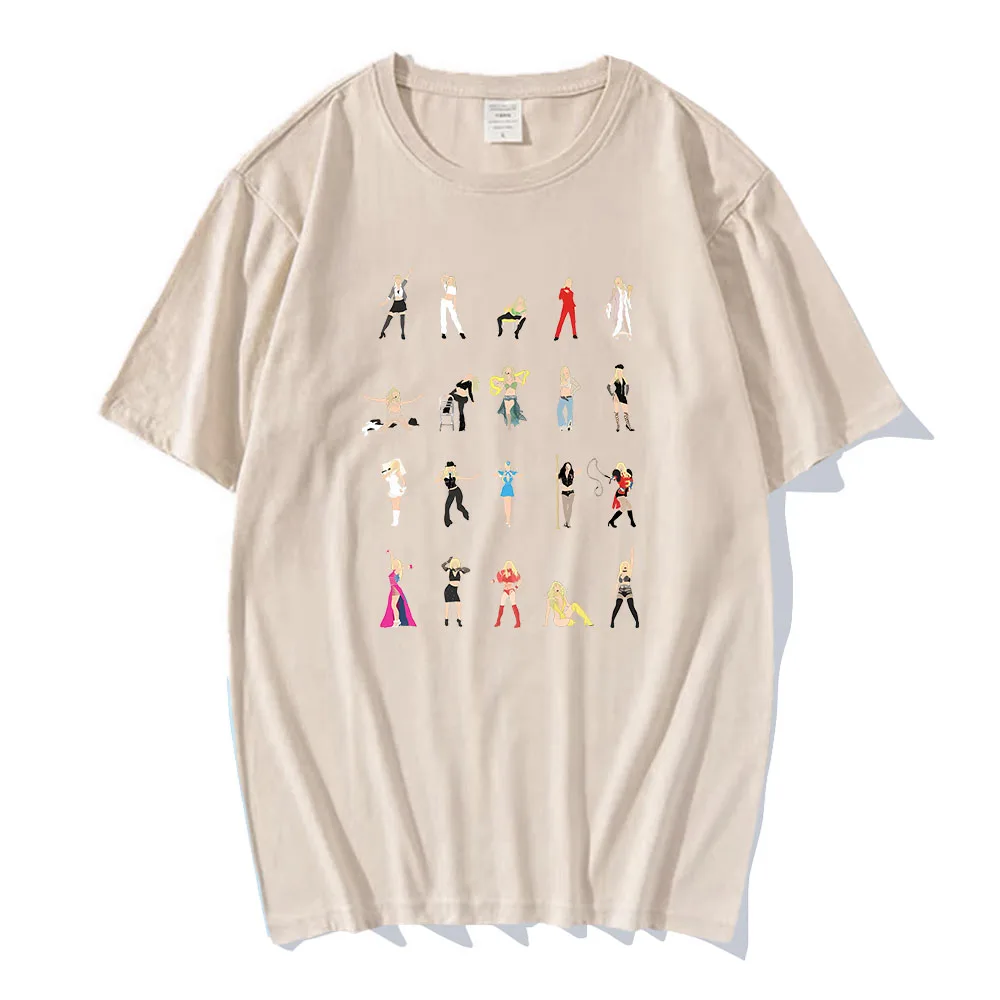 Britney Spears Classic Illustrated T-shirts Britney Fan Gift Pop Music Art Tees New Summer Casual Unisex Tshirt Fun Tops Summer