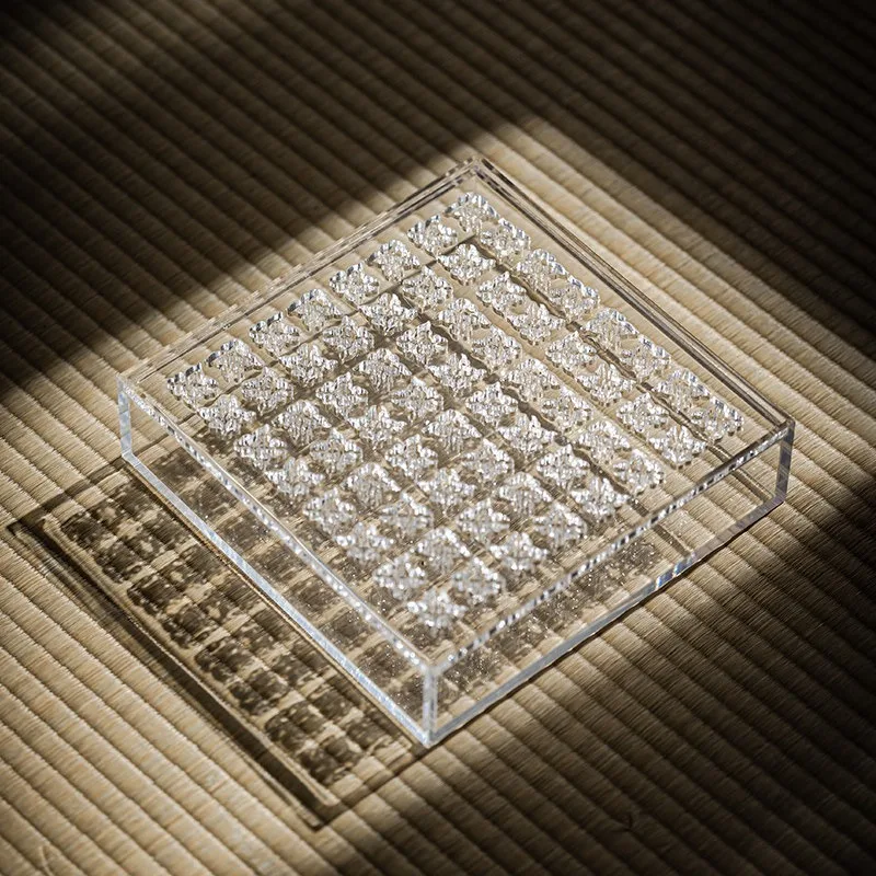 Light Luxury High-grade Acrylic Tea Tray Square Hollow Chinese-style Household Simple Tea Tray Tea Table Dry Brewing Tray