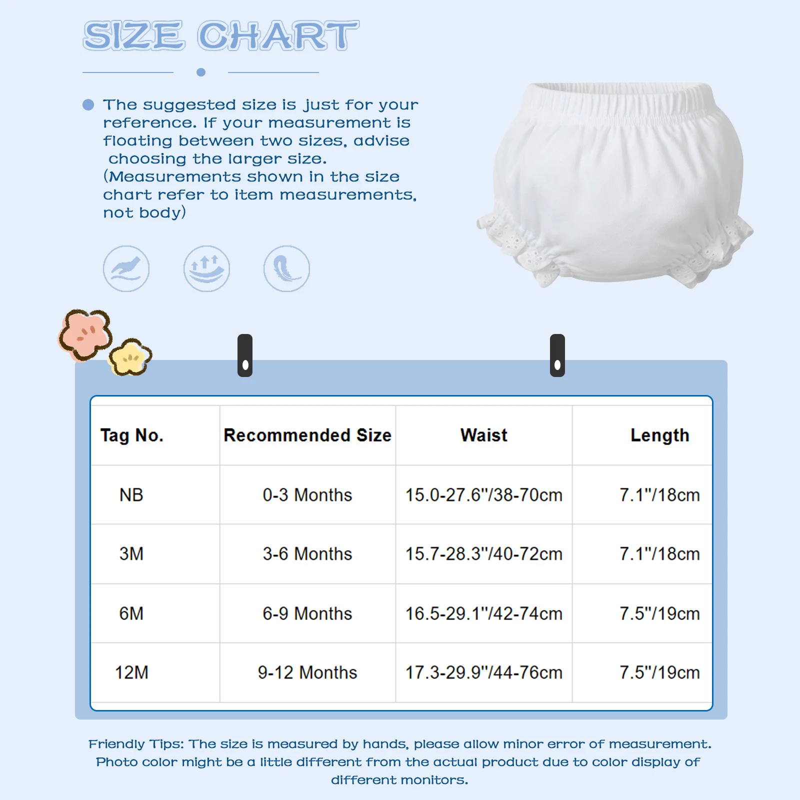 Baby Boys Girls Soft Cotton Briefs Bloomers Solid Color Ruffled Casual Bread Pants Elastic Waistband Nappies Diaper Cover Shorts