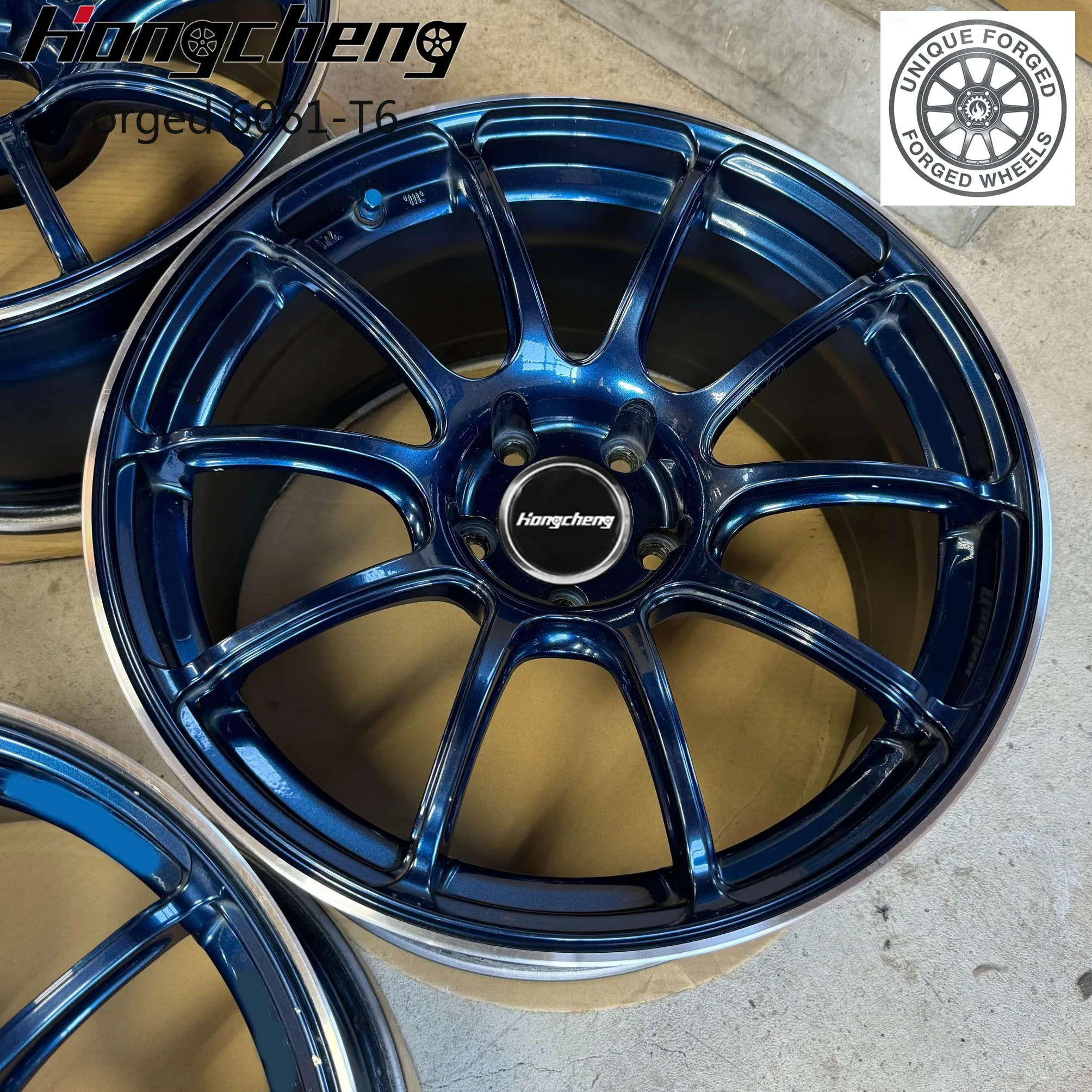 

New model of 26 18 Inch Sport Rim 5x114.3 Monoblock Forged Wheels Blue Painted Passenger Car Rims for Model 3