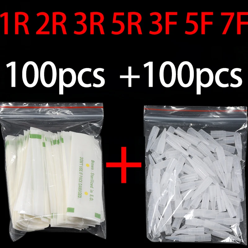 

Tattoo PMU Needles + Needle Tips Disposable 1R 3R 5R 5F Sterilized Professional for Tattoo Machine Permanent Makeup Eyebrow Lip