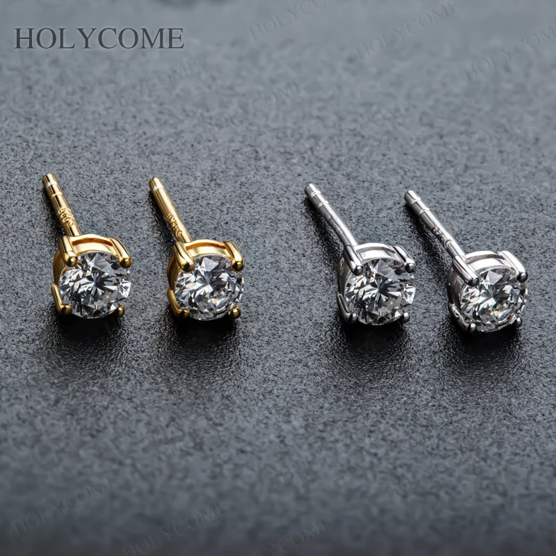 0,2-0,4 Karat im Labor gezüchteter Diamant, 4 Krappen, Schraubverschluss-Ohrringe für Damen, Ohrstecker aus 925er Sterlingsilber, Modeschmuck, Jubiläumsgeschenk – Detail 4