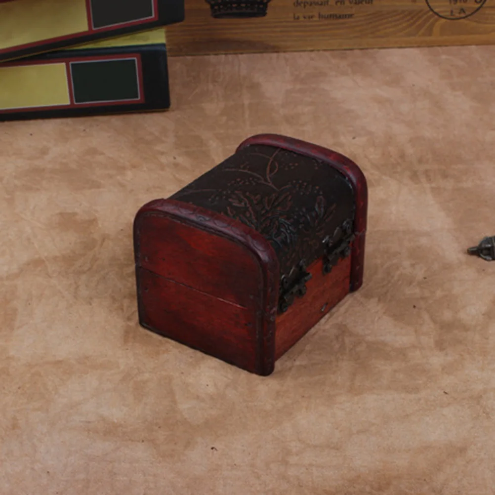 2Pcs Jewelry Organizer Box Retro Wooden Small Compact Jewelry Case Ring Holder Storage for Earrings Pills Trinket Gift for Women