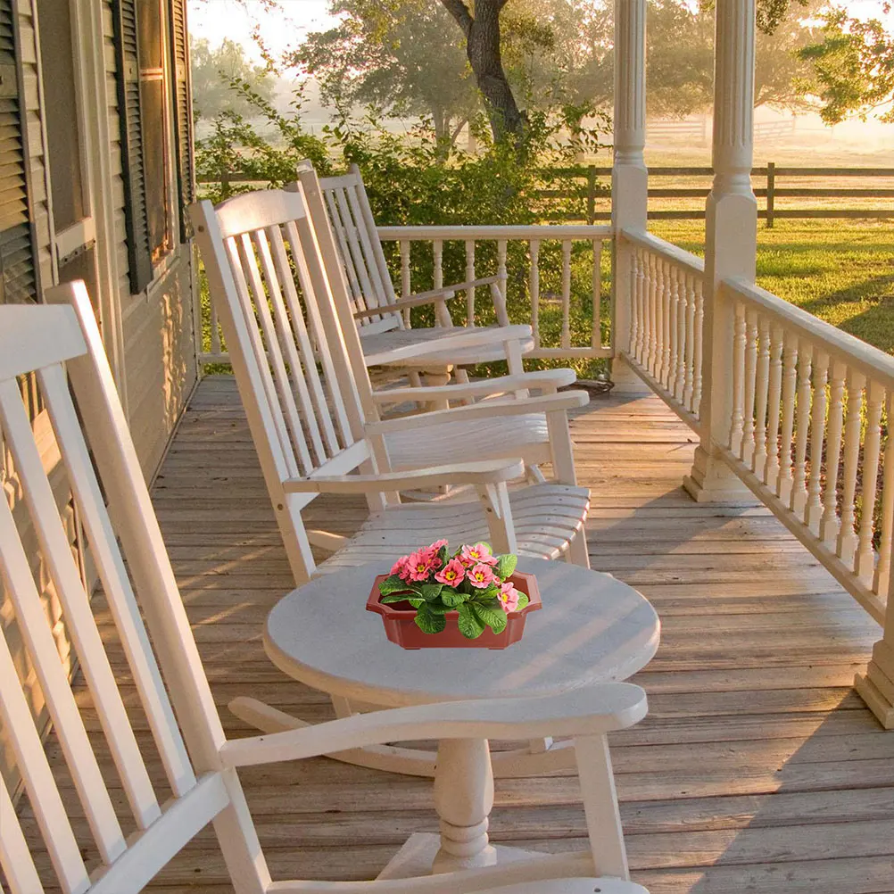 

10pcs Red Pots Lightweight Plastic Flowerpot for Indoor Office Garden Plastic Planting Pot Container Plant