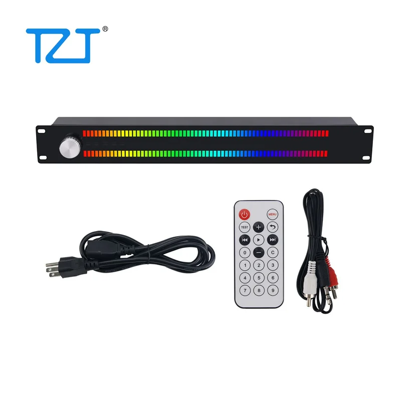 

TZT LED64X2 128-LED Music Spectrum Display Rhythm Light VU Meter Supports Voice Control and Wired Input