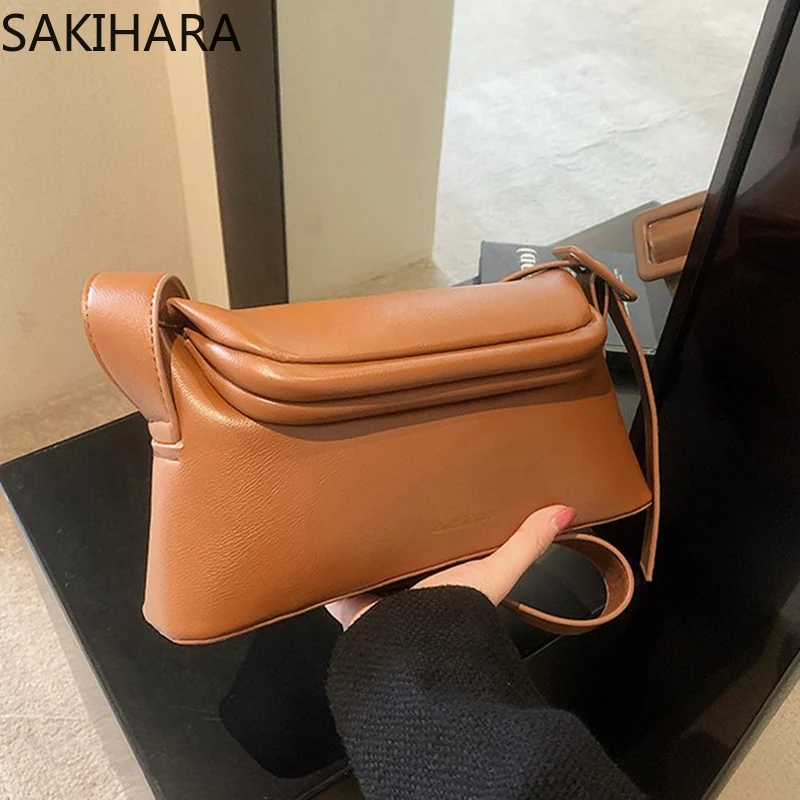 Crossbody Bags for Women New Arrive Solid PU Leather Simple Fashion All Match Large Capacity Casual Vintage Bolsas De Mujer