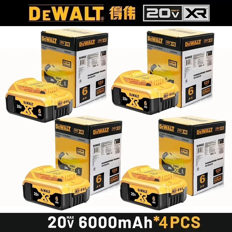 100%Original Dewalt 20V 6000mAh Power Tool Battery DCB206 DCB205 DCB200 DCF887 DCG405 DCD791 DCF922 DCF850 DCD805 tool battery image 3