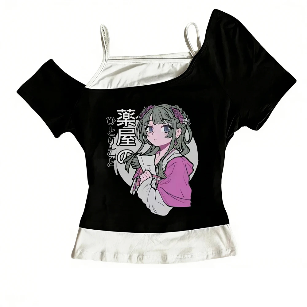 Maomao the Apothecary Diaries Crop-Top für Damen, 2000er-Jahre, Gyaru, Manga, Jojifuku, koreanische Mode, T-Shirt, Manga, Japan, Sommer – Detail 3