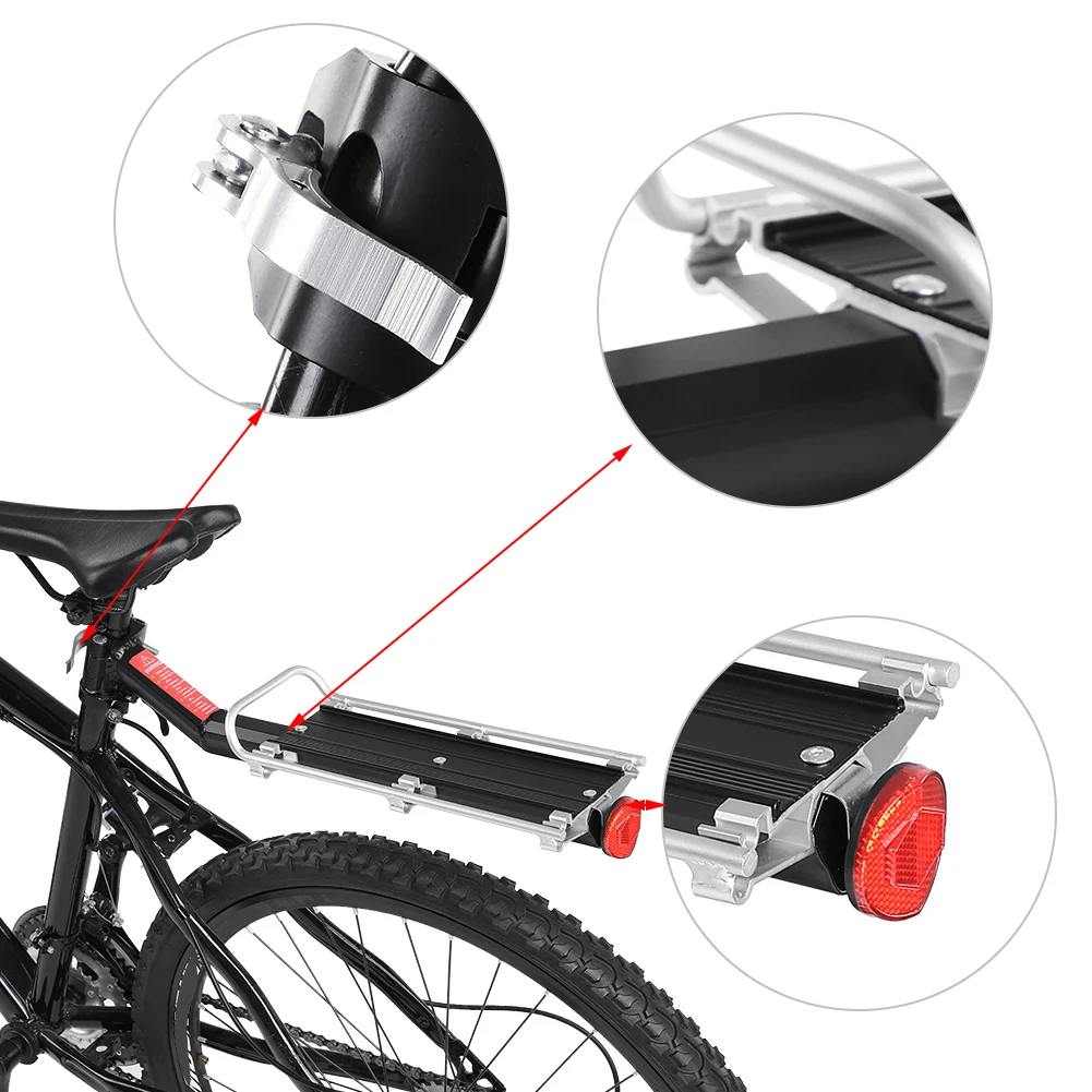 Seat  Shelf Bike Shelf Mountain Bike  Carrier Rack Seat Post Rear Shelf Aluminum Alloy Black Bike Seat