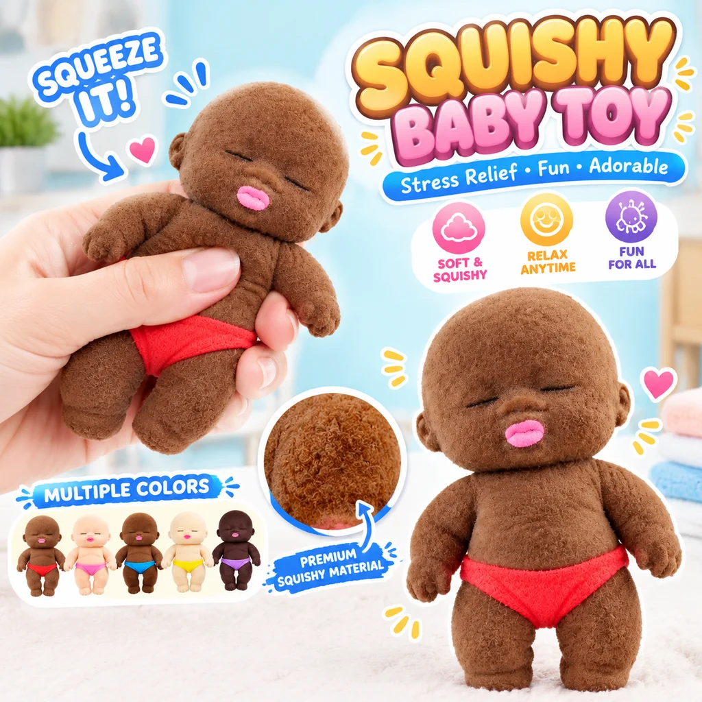Squishy Stress Relief Toy Natasha Cartoon Figure Black Decompression Fidget Sensory 3D Collectible Kawaii Desk Accessory Doll