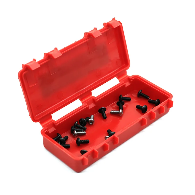 B49B-15Pcs Plastic Rc Car Storage Box Decoration Tool For Traxxas Trx4 Axial Scx10 90046 D90 1/10 Rc Crawler Accessories Red