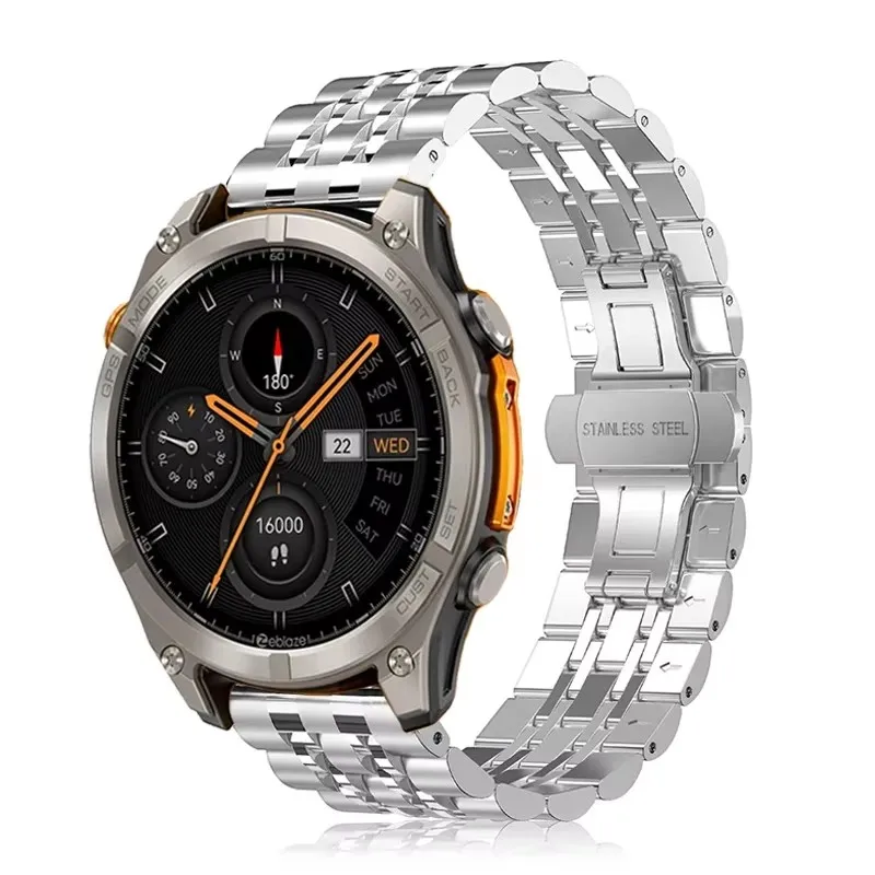 

Watch strap 22mm Stainless Steel For Zeblaze GTS 3 GPS Correa For Zeblaze Stratos 4 3/GTR 3 Pro/Vibe 7 7Pro 7 Lite/Btalk 3Pro