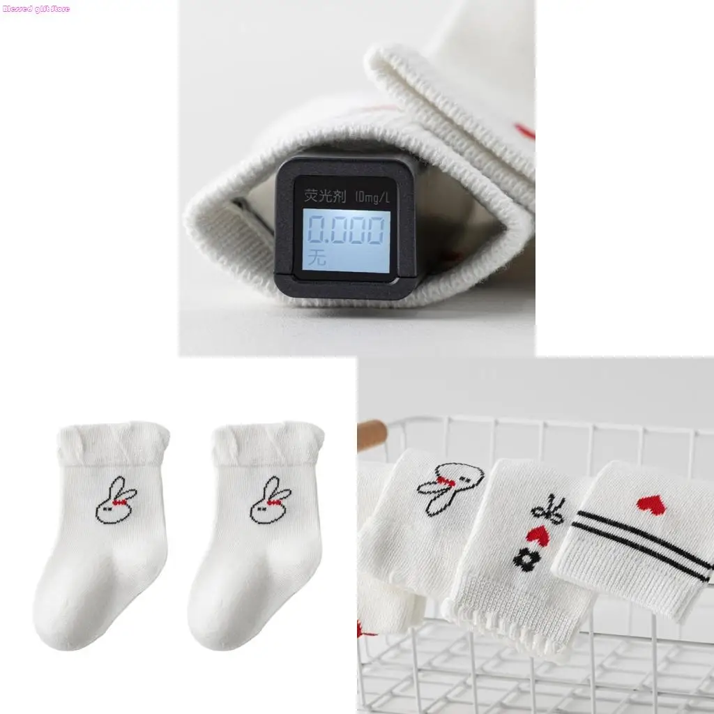 D0JC Comfortable Baby Middle Tube Socks Cotton Nonslip Design 0-5 Years Kids Footwear