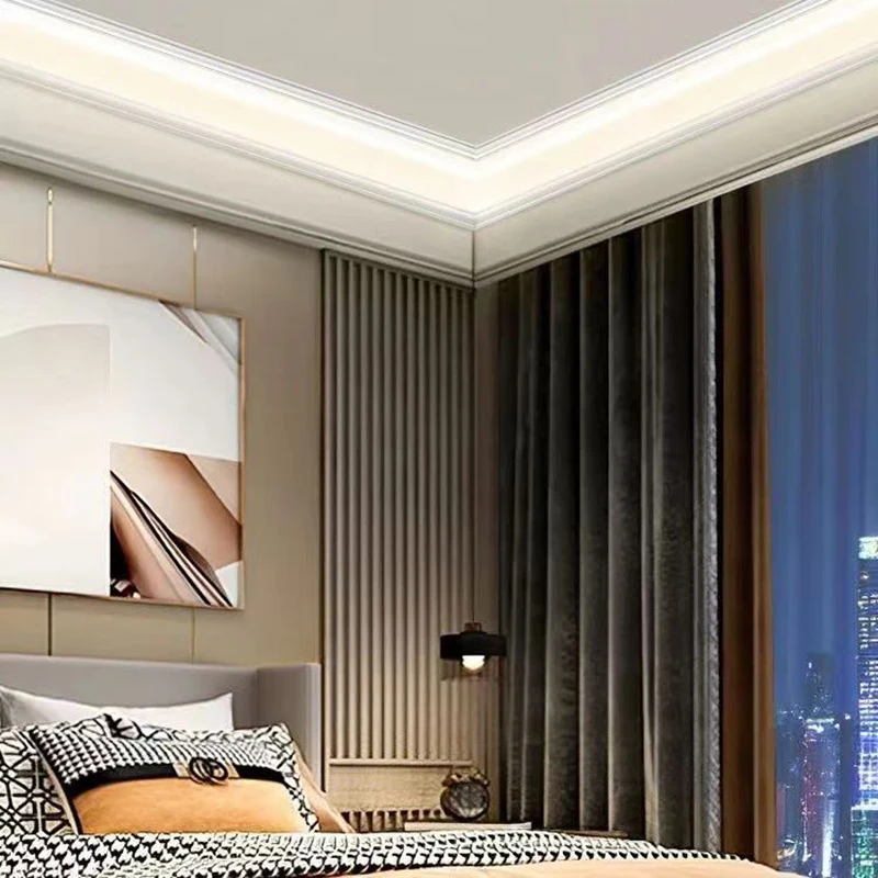 Ceiling Free Surface Mounted Aluminum Profile Linear Lamp Shaded Linear Light Ceiling Plaster Line Ceiling Linear Lighting