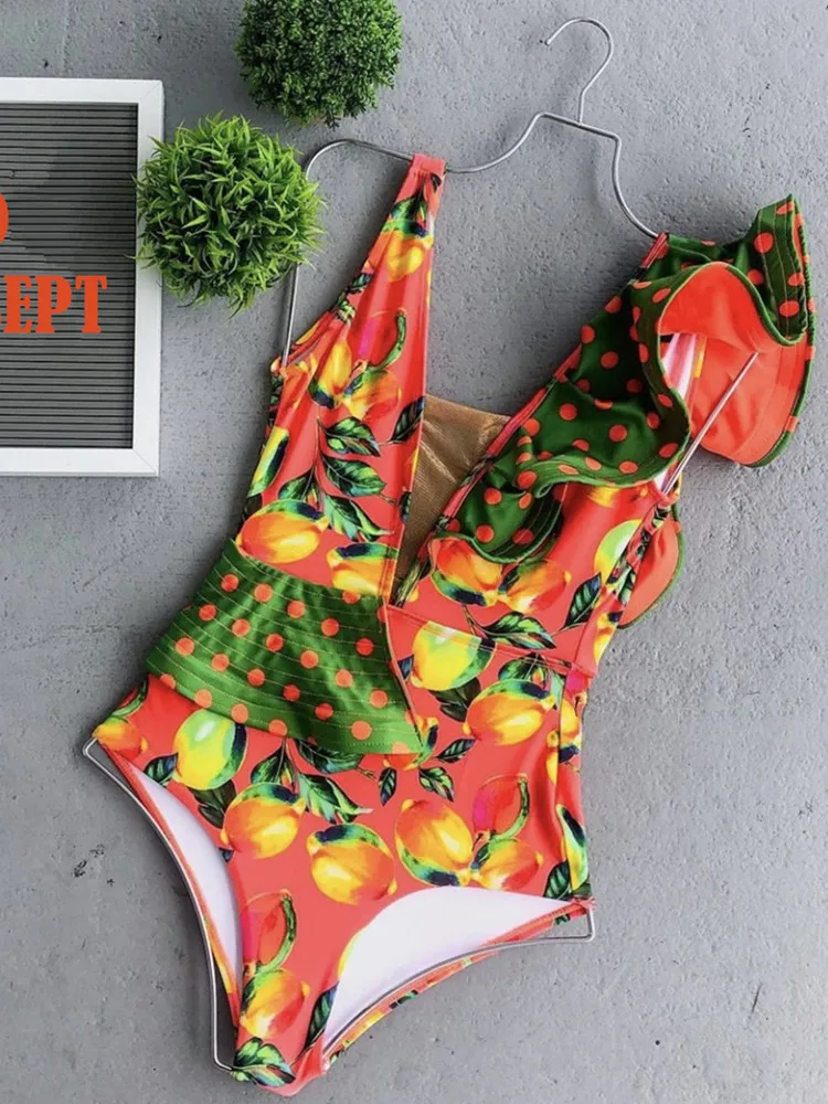 2020 Sexy Een Stuk Badpak Vrouwen Badmode Bloemenprint Bodysuit Zomer Strand Badpak Badpak