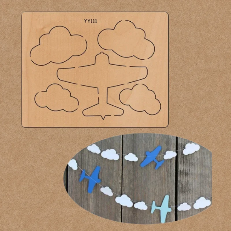 Airplane & Cloud Stencil Embossing Die, DIY Scrapbooking Tool for Paper Card & Gift Making