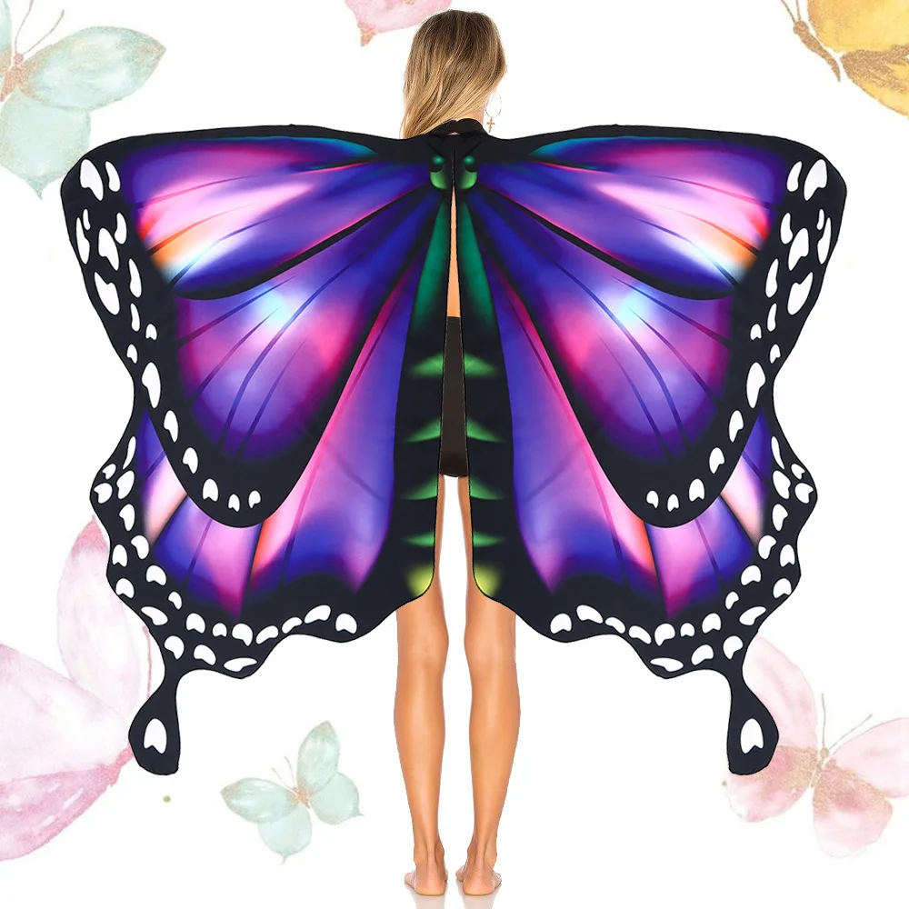 

Halloween Cos Butterfly Wings Shawl Stage Performance Rotating Cloak New Large Butterfly Cloak