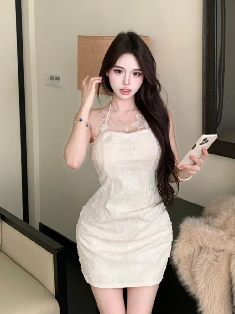 

Pure Desire Lace Flower Ne Hanging Strap Dr Women's High-End Sensual Birthday Slim Fit Dr ort Skirt