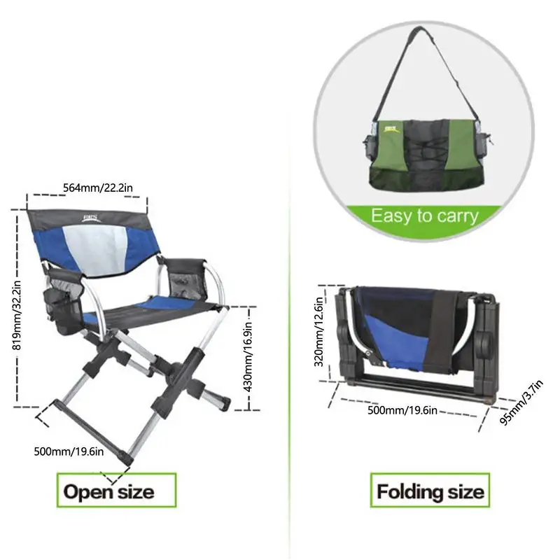 For BRS BRS-D3A Camping Chair Outdoor Satchel Director Folding Chair Portable Folding Fishing Chairs Aluminum Alloy Beach Stool