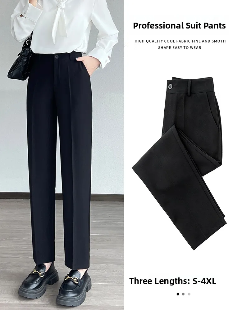 Bla Women's Suit Pants Autumn 2025 New Profional Drapey Small Size Large Nine Tube Straight Leg Pants Casual Harlan Pants