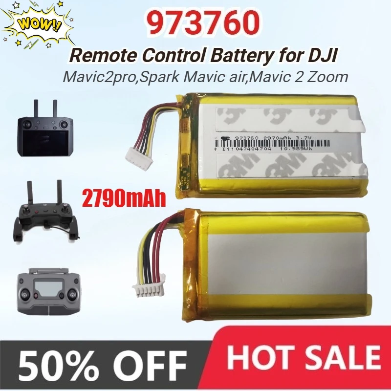 

973760 3.7V 2970mAh Drones Remote Control Battery for DJI Spark Remote Controller Mavic Pro Mavic Air SO1A Rechargeable Battery