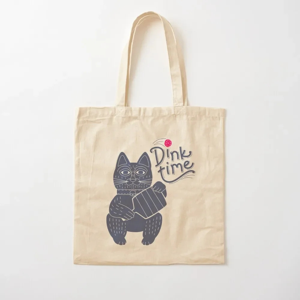 

“Purr-fect Match: Whimsical Cat Playing Pickleball” - indigo Tote Bag Custom bag reusable grocery bags Tote Bag