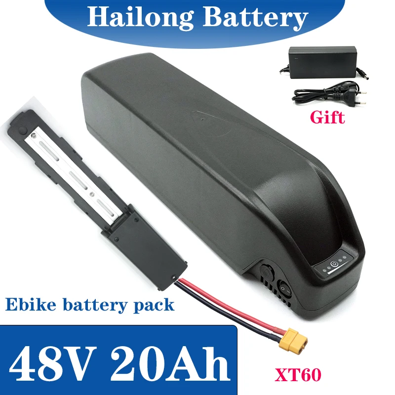 Original 48V 20AH Hailong ebike Battery packs 30A BMS 350W 500W 750W 1000W 18650 Cell Free shipping and duty-free gift charger