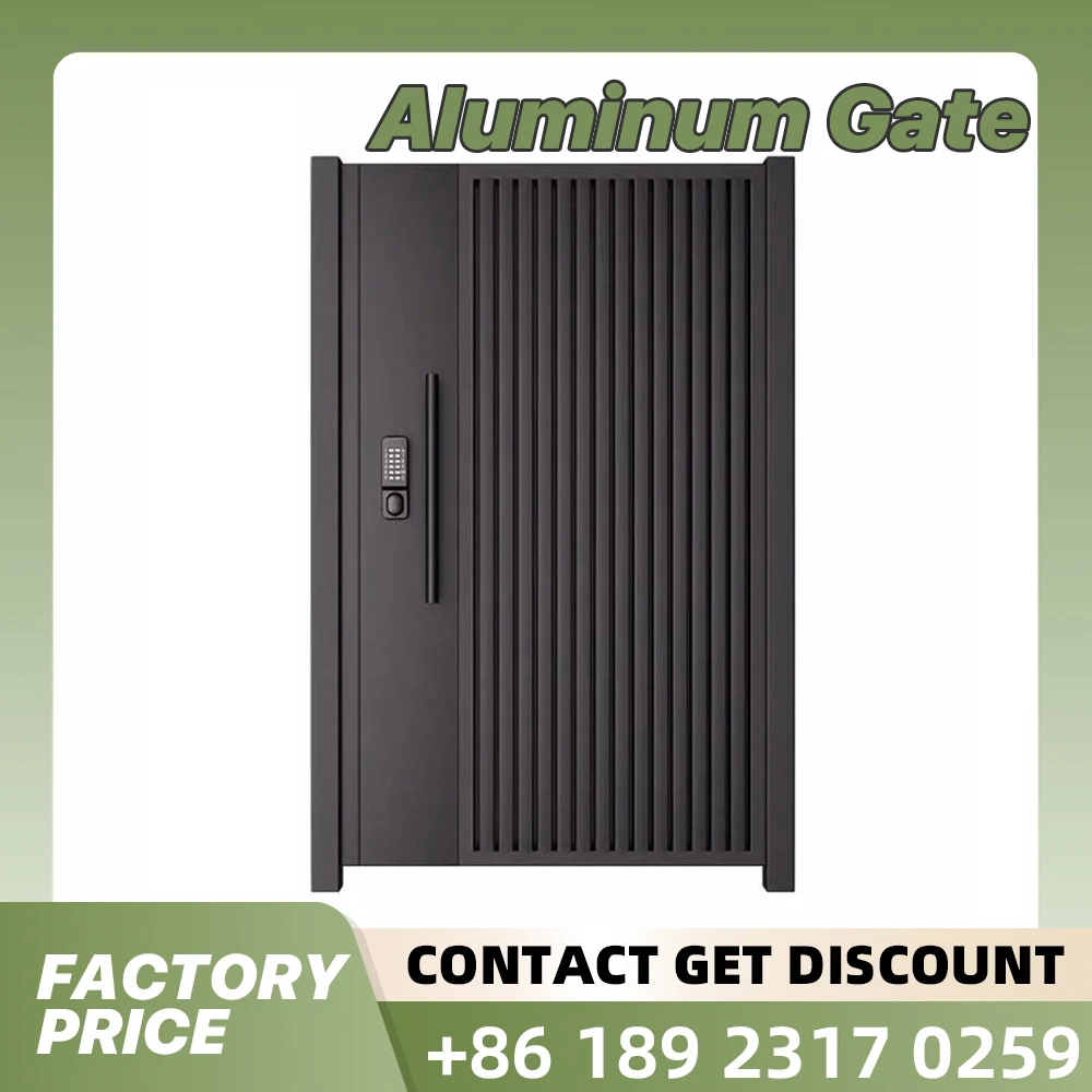 Modern Design Custom Sliding Curved Gate Sliding Motor Auto Gate Black Aluminum Gate and Fence