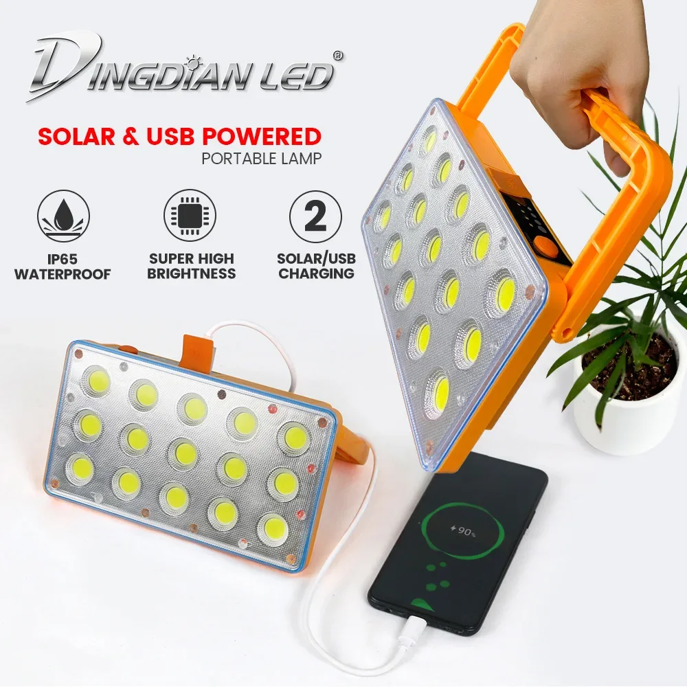 Hot Selling LED Light Outdoor Camping Battery Life Portable LED Rechargeable Light Mobile Phone Charging Solar Emergency Lamps