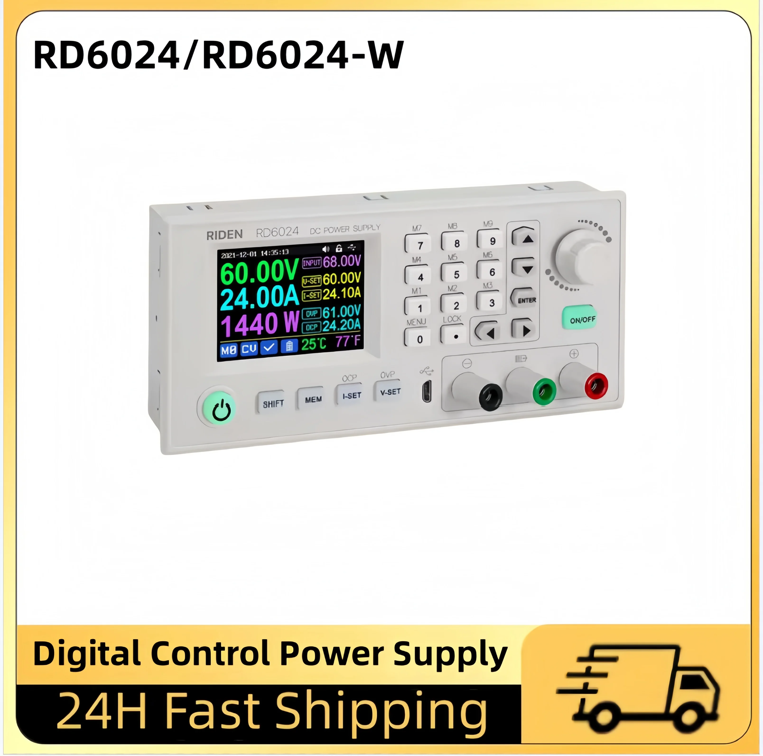 RD6024 RD6024W 60V 24A USB WiFi DC Adjustable Step-Down Desktop Power Step-Down Converter 2.4 Inch Color Display