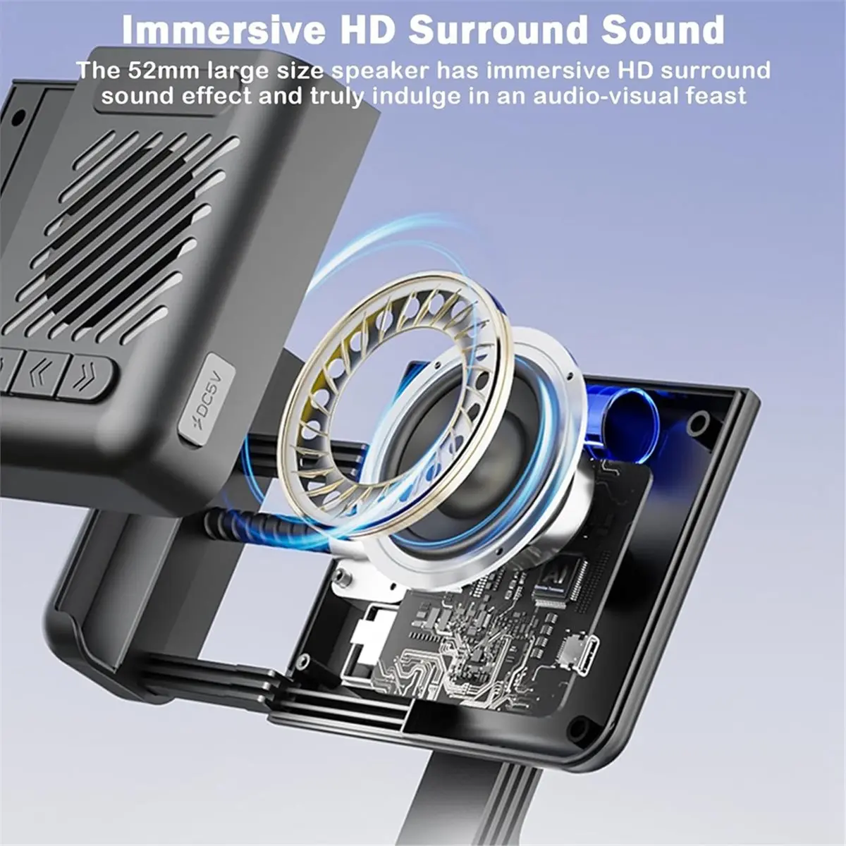Bike Wireless Bluetooth Speaker with Phone Holder,IPX6 Waterproof Wireless Speaker for Cycling Motorcycle Bike Handlebar