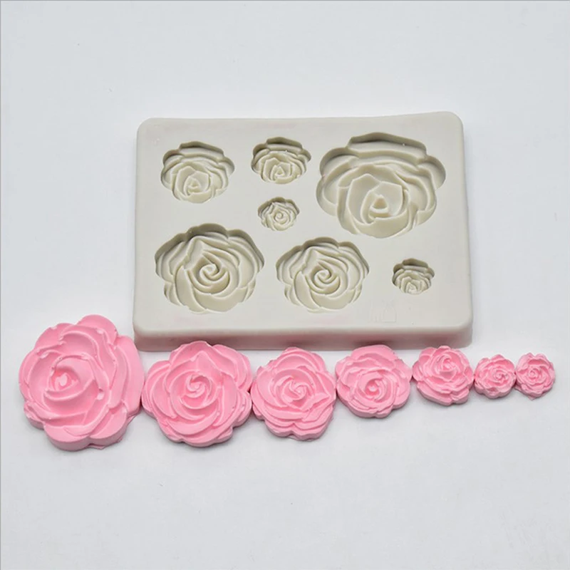 3D Rose Flower Silicone Fondant Chocolate Mould Cake Decoration Sugar Craft Mold Decorating Tools Resin Mould