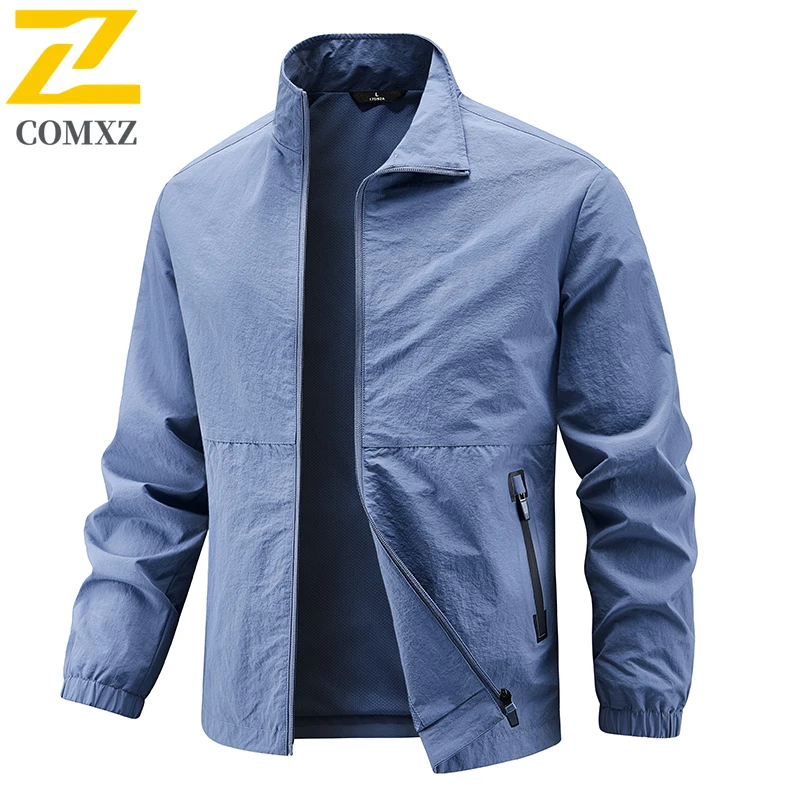 Autumn 2025 Men's Jacket High Quality All-match Solid Color Zipper Pocket Windbreaker Casual Outdoor Hunting Fishing Work Coat