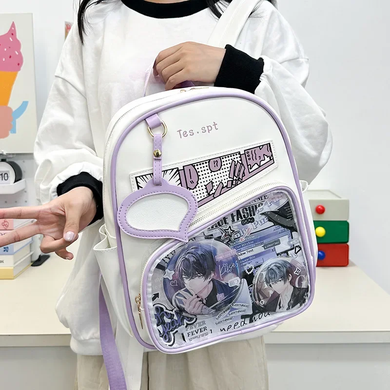 

Y2k Anime Ita Backpacks Girls Transparent Bag Students DIY Display Schoolbag Cute Large Capacity Rucksack Casual Travel Knapsack