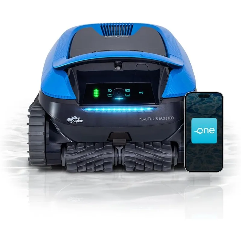 

Dolphin Nautilus EON 100 Cordless Robotic Pool Cleaner Ideal for Pools up to 50 FT – Wi-Fi Connected, Wall & Waterline Scrubbing