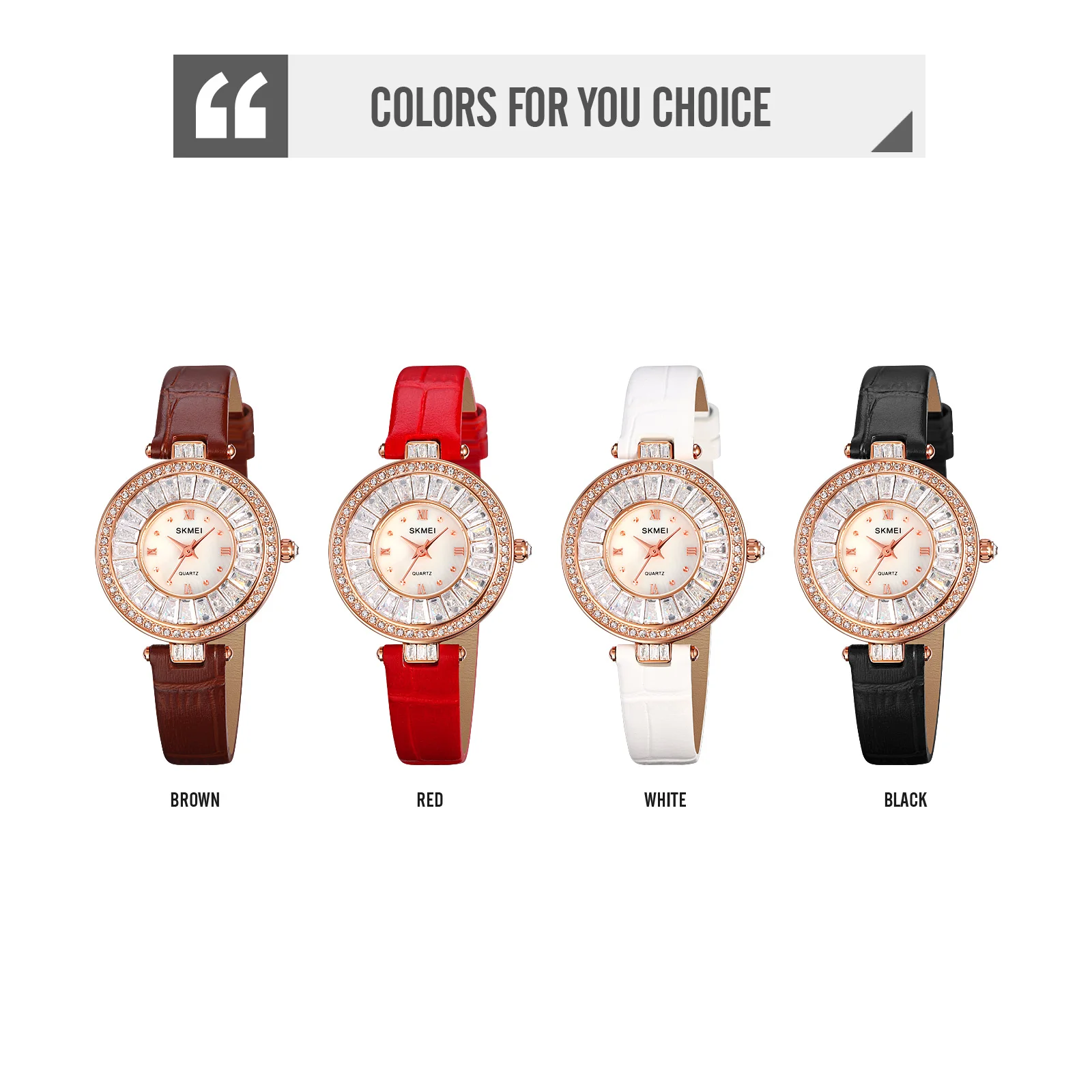 SKMEI 세련 된 세련 된 우아한 가벼운 고급 스타일 작은 시계 간단한 창조적 인 다이얼 절묘한 세트 라인 돌 서라운드 마더 오브 펄 질감 레이어드 다이얼 가죽 스트랩 높은 투명도, 내 스크래치, 내 스크래치, 방수 차오다웨이메이 2009 ...