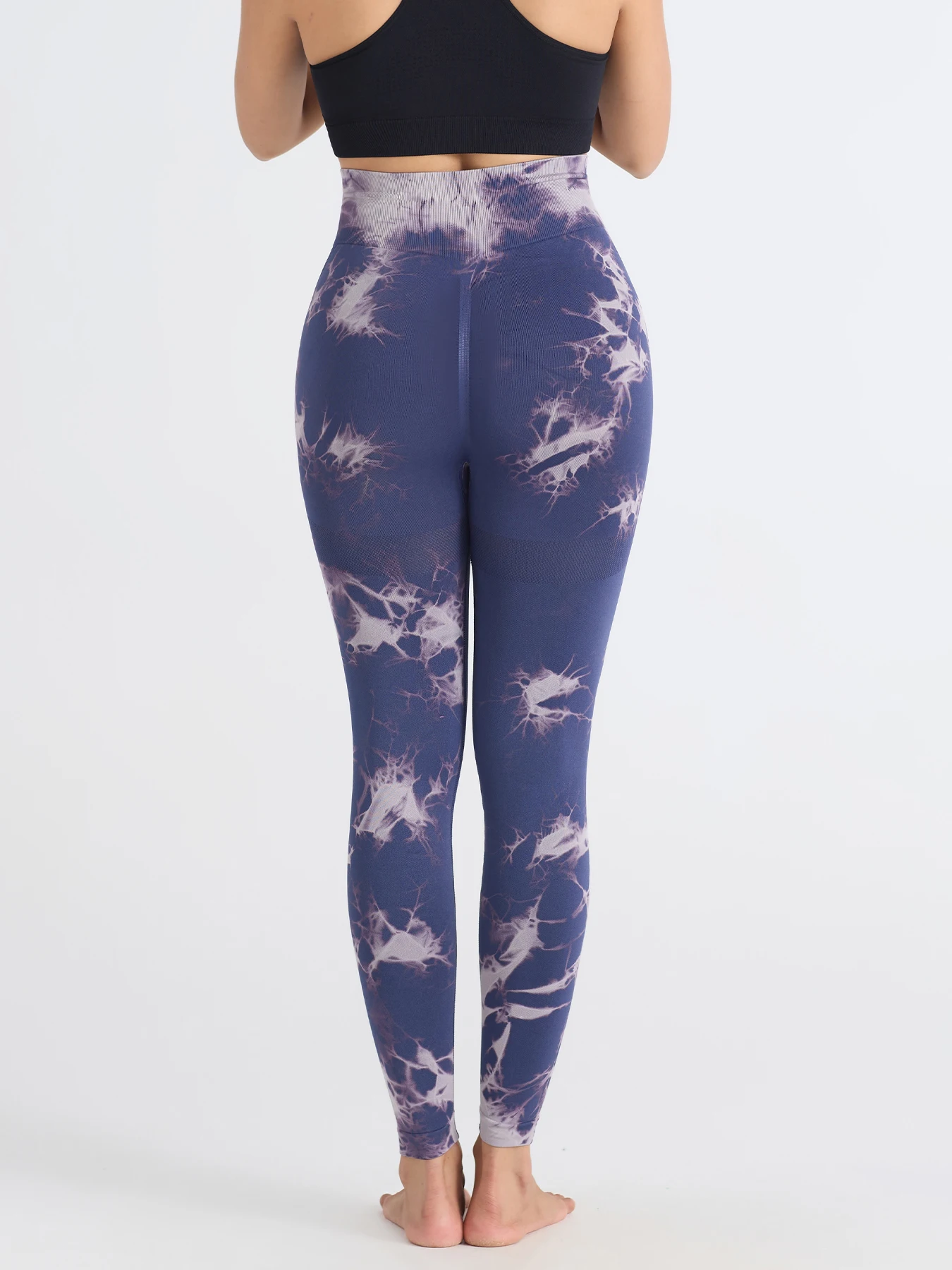 Damskie legginsy do jogi z wysokim stanem, bezszwowe, tie-dye, wielokolorowe, wygodne spodnie sportowe do fitnessu, na siłownię, modelujące pośladki, do biegania, odzież damska, rozmiary S-L