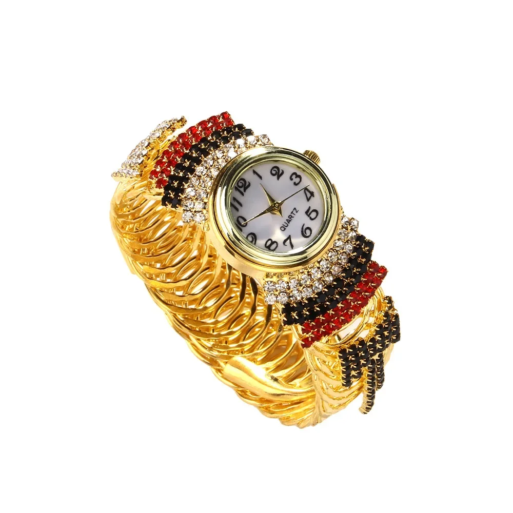 Роскошные часы-браслет, модный браслет, кварцевые часы из сплава со стразами для женщин, винтажные элегантные женские наручные часы, повседневная одежда