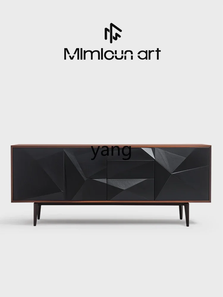 xyy art dining side cabinet walnut retro furniture light luxury high-end door cabinet
