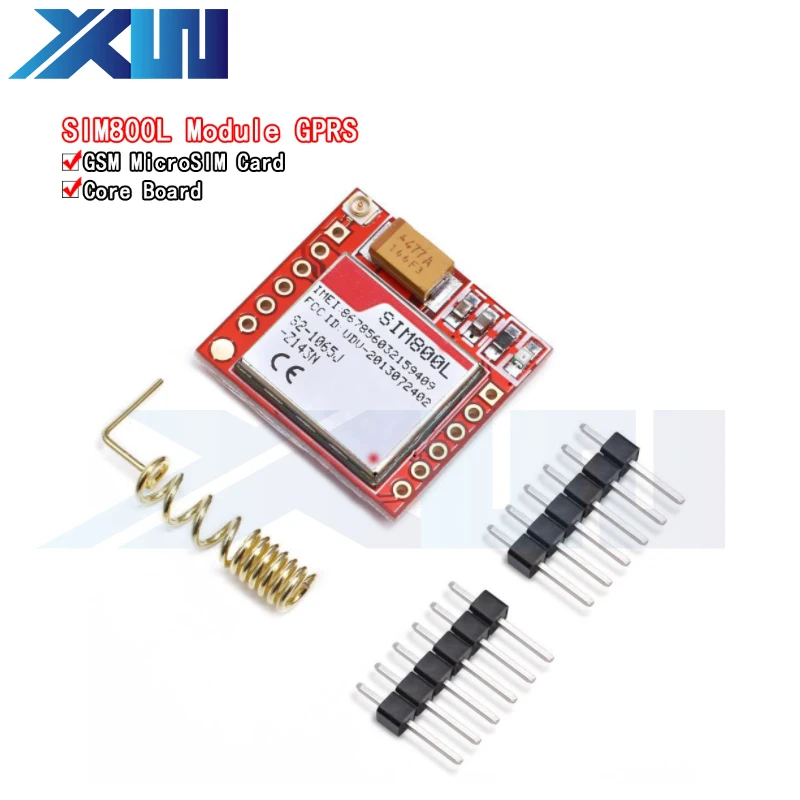 Smallest SIM800L GPRS GSM Module MicroSIM Card Core Wireless Board Quad-band TTL Serial Port With Antenna for Arduino