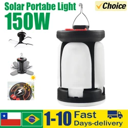 Outdoor Lighting LED Leaf Camping Lamp Hung Emergency Solar 4800MaH USB Rechargeable Tent Camping Lights Fishing Travel Lanterns