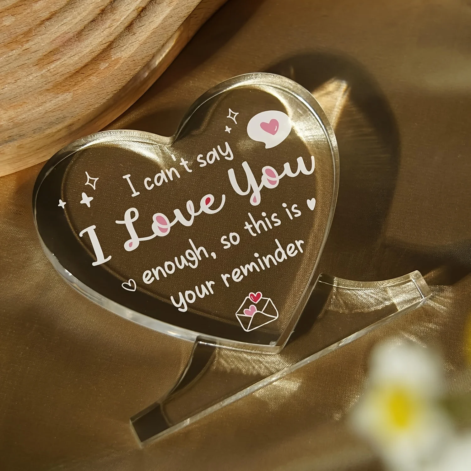I Love You Gifts for Her Him, Heart-shaped Acrylic Plaque, Anniversary, Valentines Day Gifts for Girlfriend, Wife, Boyfriend