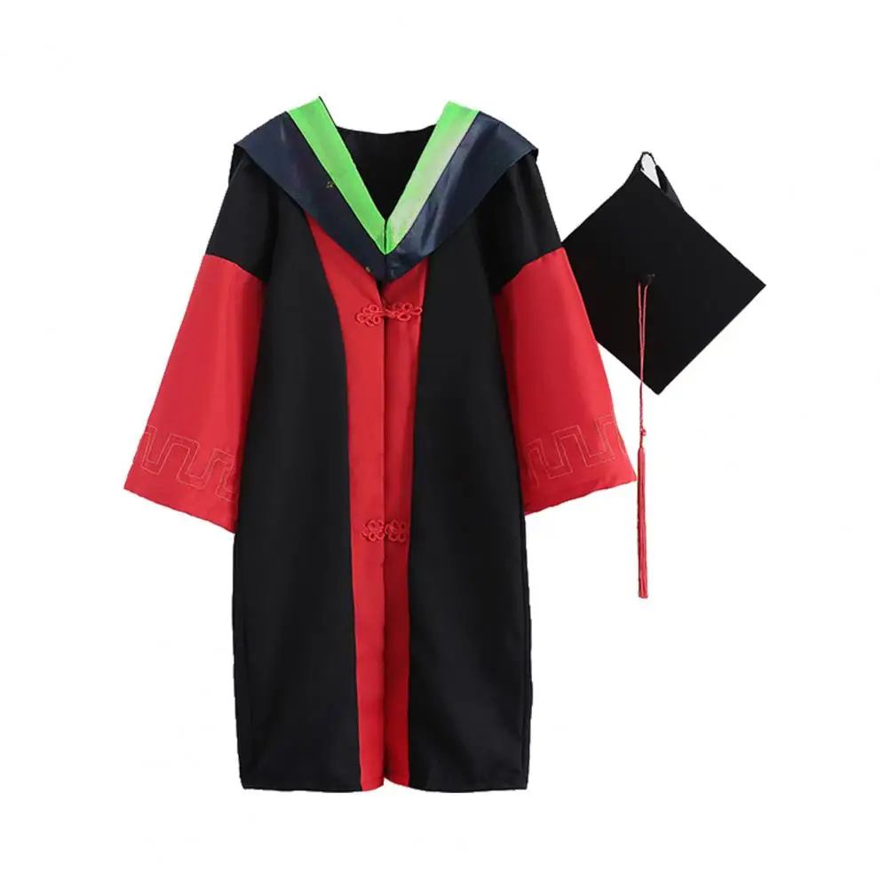 1 Set uniforme di laurea Anti-deformato poliestere traspirante elegante uniforme accademico festiva per Unisex